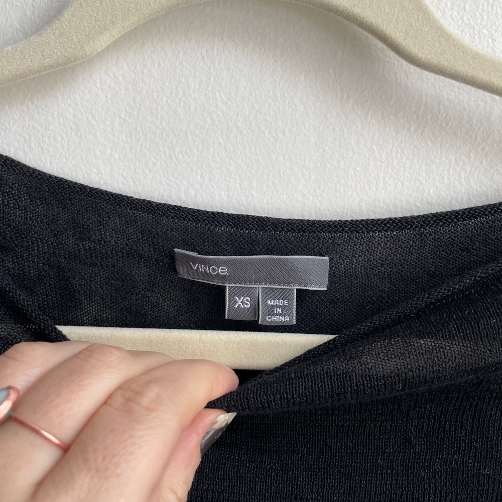 Vince linen long sleeve black shirt- women’s XS